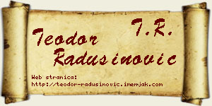 Teodor Radusinović vizit kartica